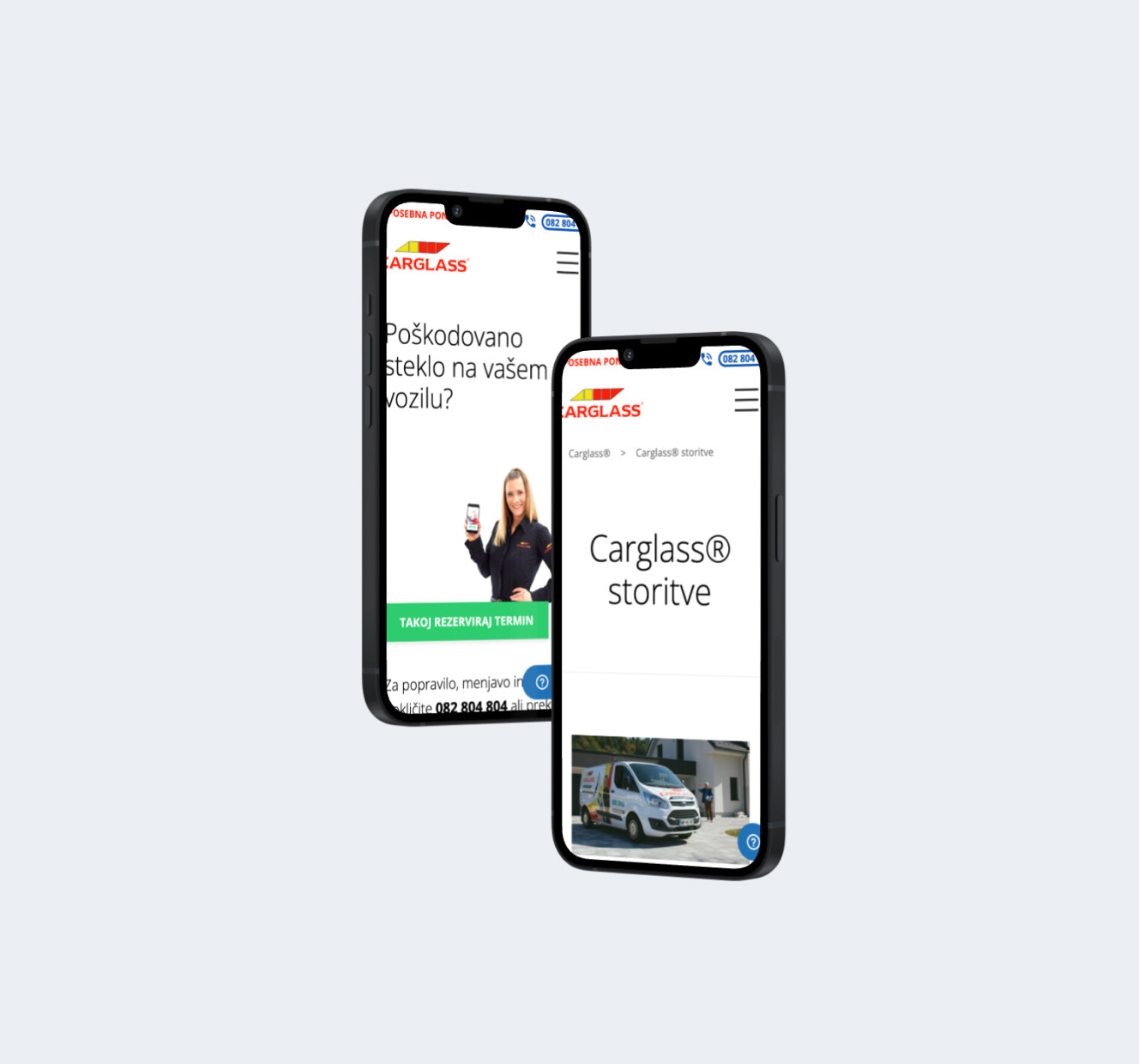 Carglass mobilna spletna stran