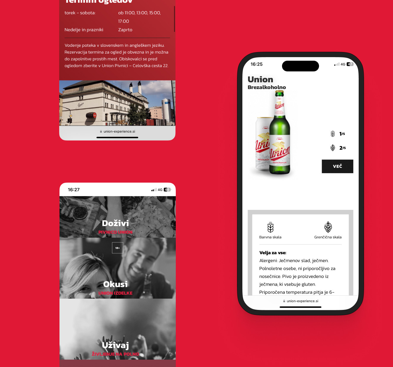 Union mobilna spletna stran