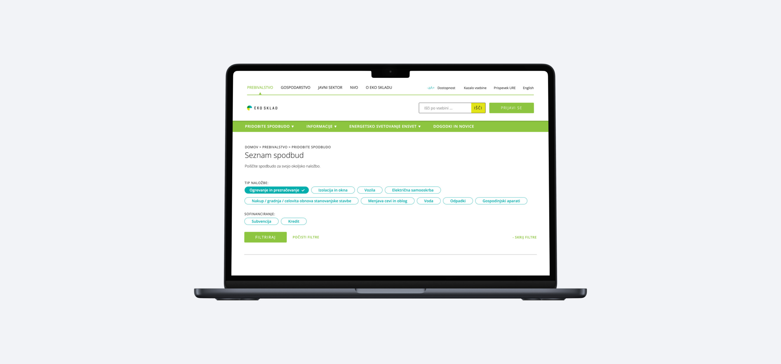 Ekosklad spletna stran