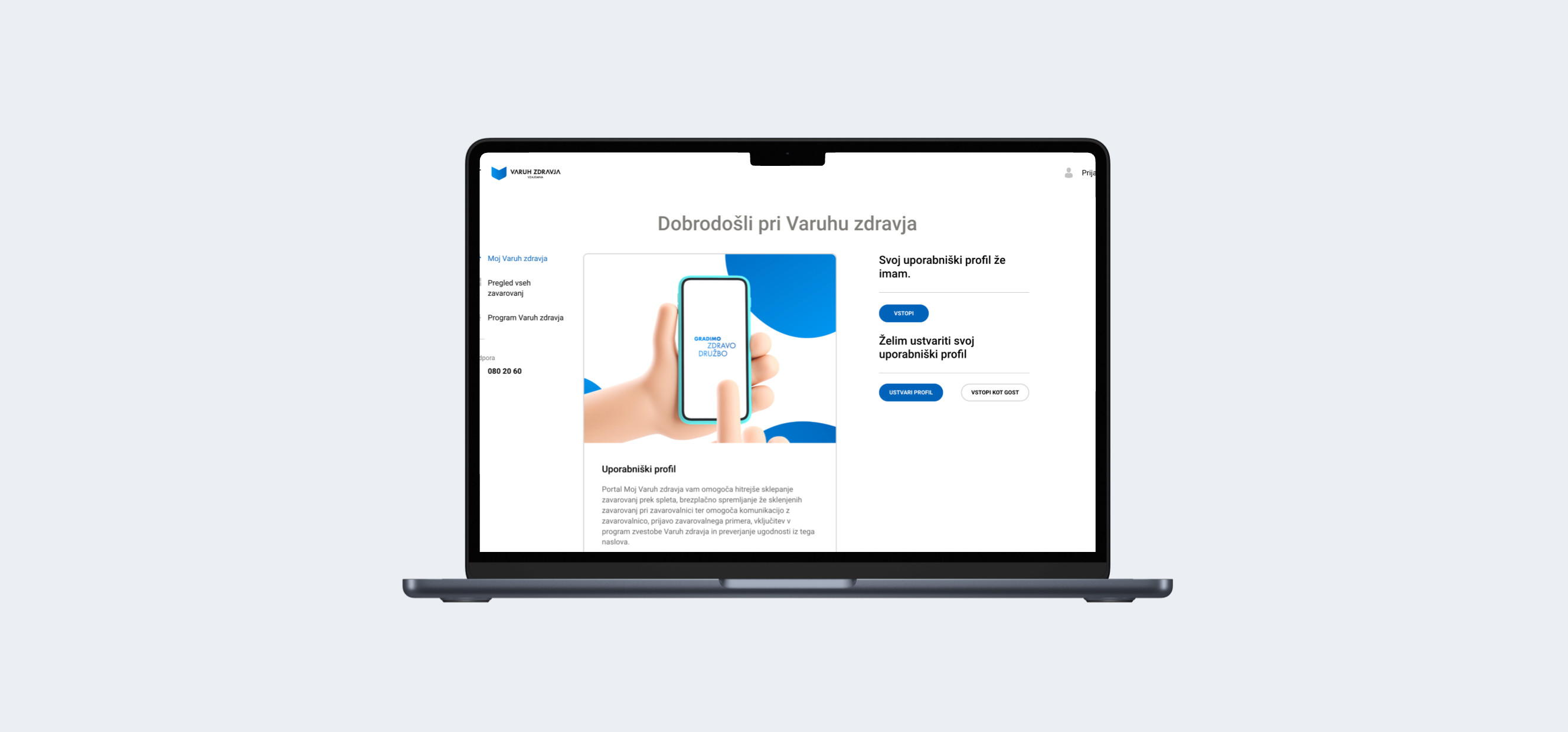Varuh Zdravja spletna stran
