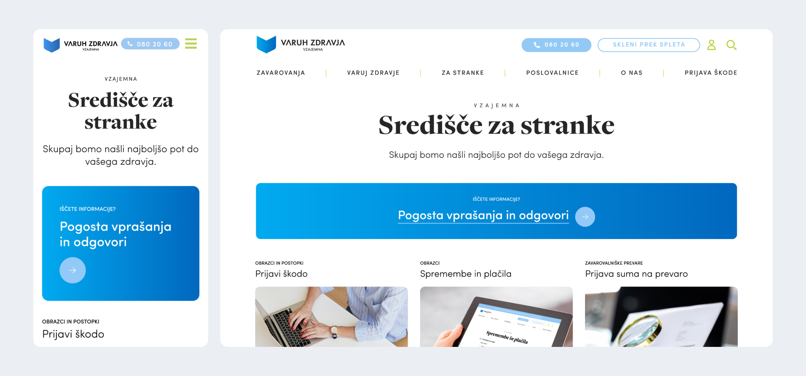 Varuh zdravja spletna stran